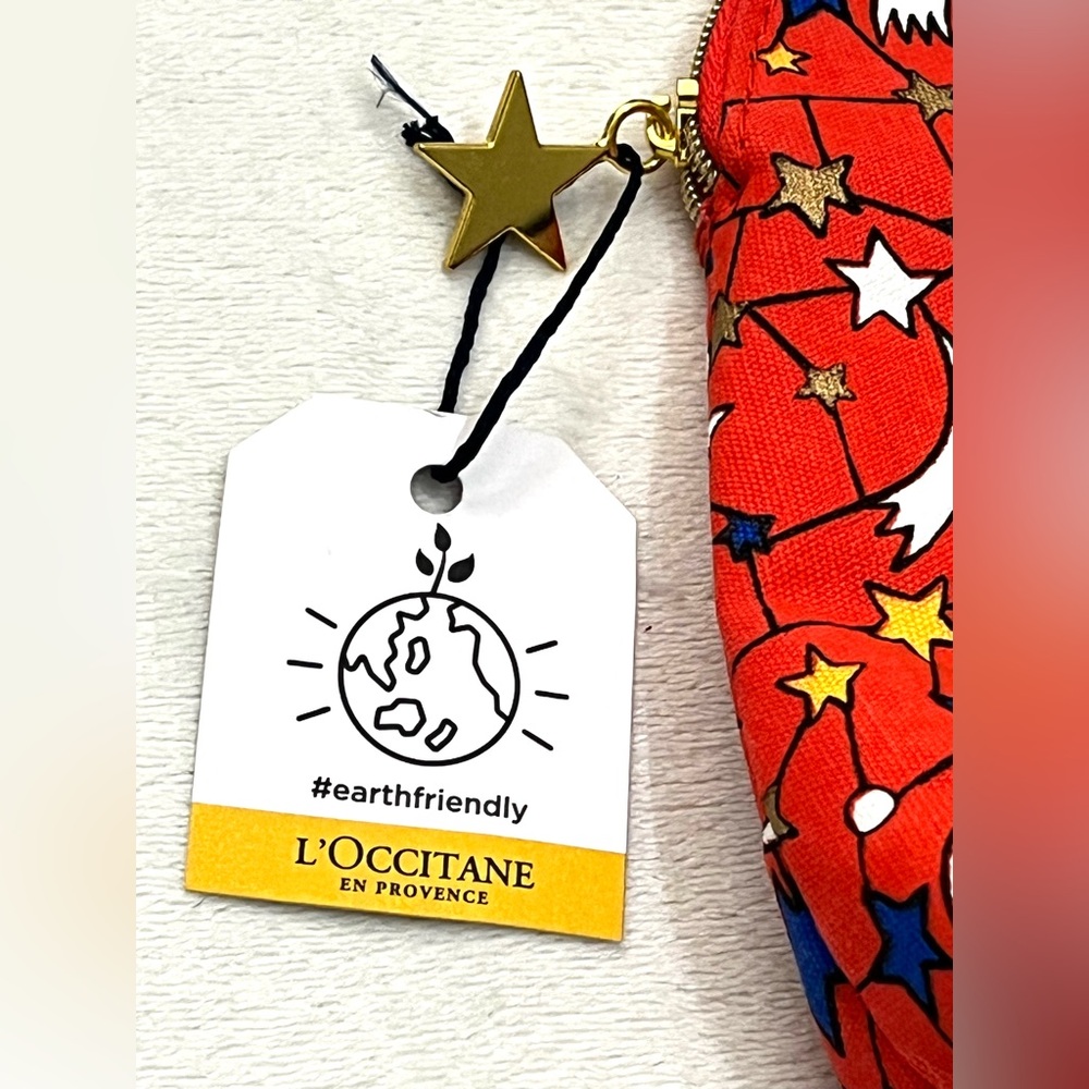 L'OCCITANE En Provence Earth Froendly Red and Blue Starry Makeup Cosmetics Bag - Picture 3 of 15